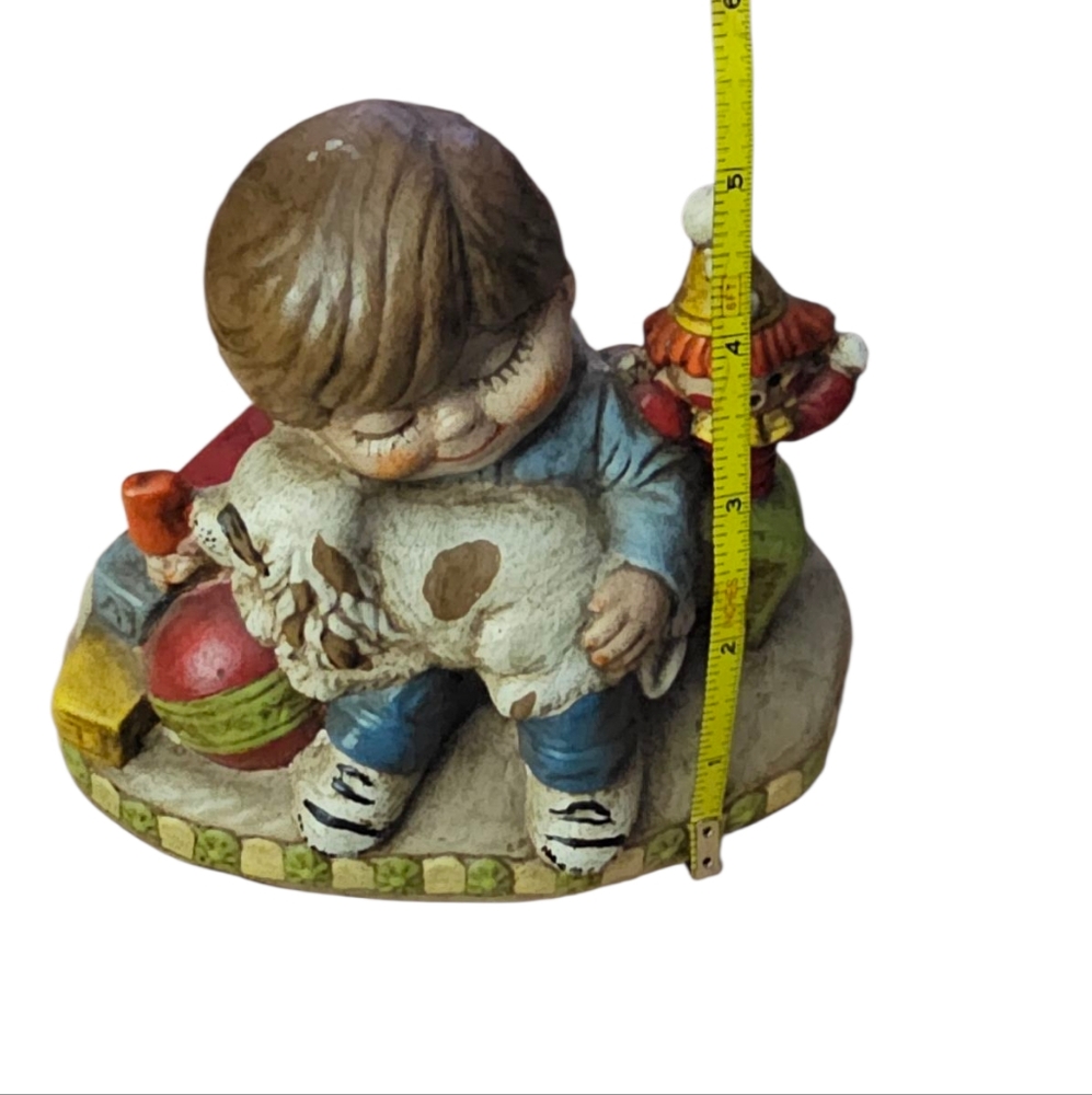 Vintage 1973 Ceramichrome Inc. Hand-Painted Boy Dog Clown Bear Statue USA Made - Picture 12 of 13